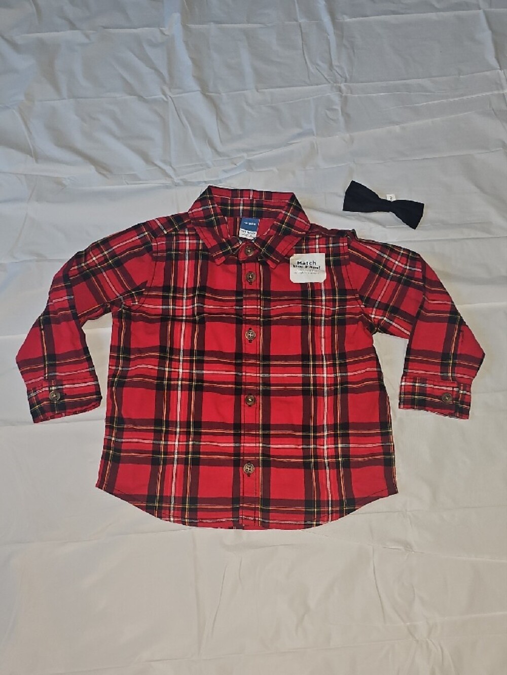 Old Navy Long-Sleeve Printed Poplin Shirt & Bow-Tie Set for Baby 18-24 Months